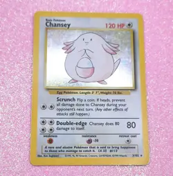 Chansey Base Set 3/102 Holo Rare 120 HP Wizards 1999 Card Pokemon TCG - Image 1