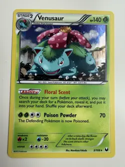 Pokemon TCG Venusaur 3/108 Dark Explorers Cosmos Holo Rare LP GALAXY SWIRL - Image 1