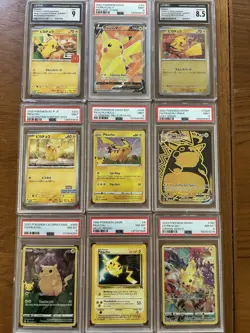 Massive Pikachu Lot, PSA/CGC 7-9, LP-NM Raw cards, some 1st Editions, no dupes - Image 3