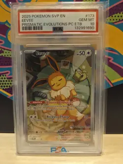 Prismatic Evolutions SVP 173 Eevee Pokemon Center Stamp Promo Card PSA 10 - Image 1