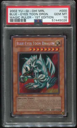 Yugioh Card Blue-Eyes Toon Dragon Secret Rare 1st Ed Magic Ruler MRL-000 PSA 10 - Image 1
