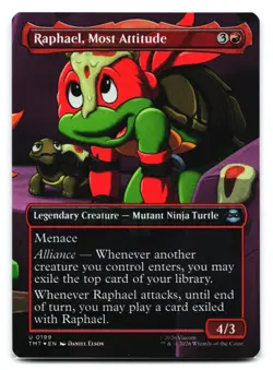 Raphael, Most Attitude (Borderless) #199 Teenage Mutant Ninja Turtles Foil - Image 1