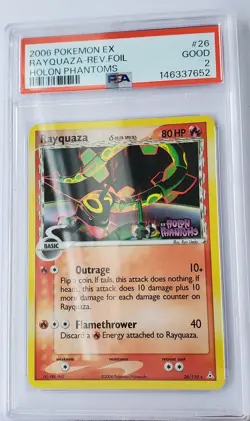 Rayquaza EX Holon Phantoms PSA 2 Reverse Foil Holo Stamped Pokemon Card 2006 - Image 2