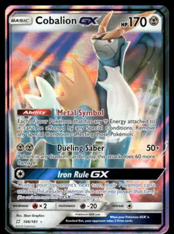 Pokemon Cards Cobalion GX 106/181 Team Up Holo Rare GX NM - Image 1