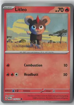 Litleo (015/131) [Common,Holo Master Ball Pattern] Pokemon Prismatic Evolutions - Image 1
