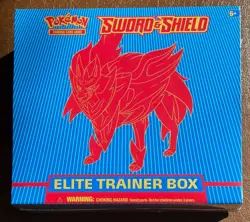 Pokemon TCG Sealed Sword and Shield Base Set ETB Elite Trainer Box Zamazenta New - Image 1