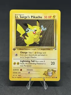 Pokemon Lt. Surge's Pikachu 81/132 Gym Heroes 1st Edition Regular [10] - Image 1