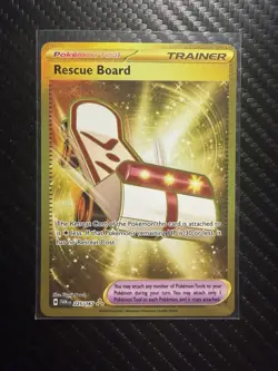 Pokemon Rescue Board Gold Rare Full Art Holo 225/167 Twilight Masquerade - Image 1