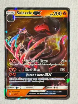 Salazzle GX 25/147 Holo Rare GX Burning Shadows Pokemon Near Mint - Image 1