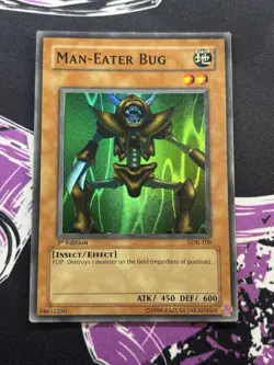 Yugioh Man-Eater Bug LOB-108 Super Rare 1st Edition LP - Image 1