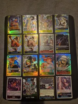 One Piece Rares Minty Op13, 0p14 including 35 holos and bulk 70 plus cards mint - Image 1