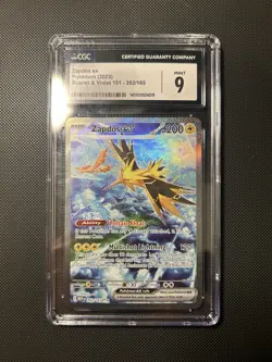 CGC 9 Zapdos ex SIR Pokemon 151 SV 202/165 Special Illustration Rare Card - Image 1
