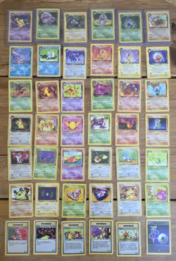 42x Team Rocket Vintage Pokemon Cards - Rare, Uncommon, Common. LP/NM. No Dup - Image 1