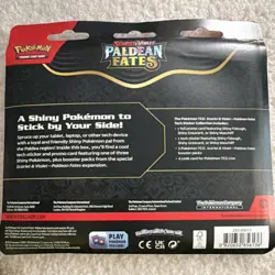 Pokemon TCG Paldean Fates Tech Sticker 3 Booster Packs Promo Fidough - Image 2