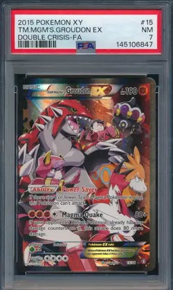 2015 Pokemon XY 15 Team Magma's Groudon EX Double Crisis Full Art PSA 7 NM - 847 - Image 1