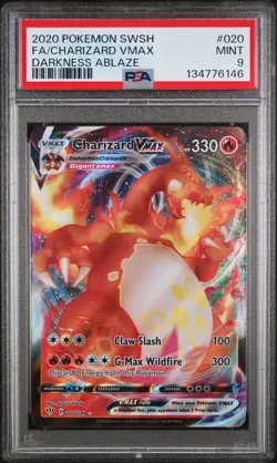 2020 POKEMON SWORD & SHIELD DARKNESS ABLAZE #020 FULL ART/CHARIZARD VMAX PSA 9 - Image 1