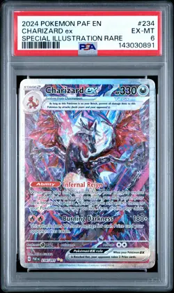 2024 POKEMON PAF EN-PALDEAN FATES SPECIAL ILLUSTRATION RARE CHARIZARD EX PSA 6 - Image 1