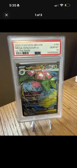 Pokemon Mega Venusaur ex Ultra Rare Holo PSA 10 Me01 Mega Evolution 155/132 2025 - Image 1