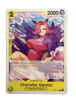 New: One Piece CCG Charlotte Galette OP03-107 Pillars of Strength Regular Common - Image 1