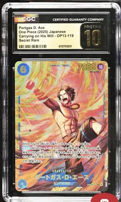 2025 One Piece Carrying On His Will Portgas D. Ace #OP13-119 CGC PRISTINE 10 - Image 1