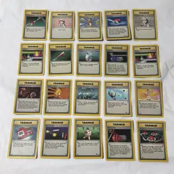 VINTAGE Pokemon lot of 20 TCG Base Set Fossil Jungle Trainer Card - Image 1