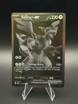 Zekrom EX 172/086 SV: Black Bolt Full Art Holo Black White Rare Pokemon Card - Image 1