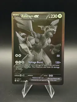 Zekrom EX 172/086 SV: Black Bolt Full Art Holo Black White Rare Pokemon Card - Image 2