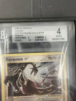 Rayquaza Gold Star 107/107 Ex Deoxys BGS 4 Beckett EXCELLENT ITA 🇮🇹💫 Pokemon - Image 4