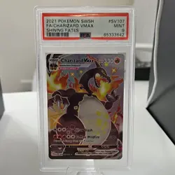 Pokemon 2021 Charizard VMAX SV107/SV122 Shining Fates Shiny Holo PSA 9 - Image 1