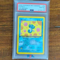 Pokemon Horsea Neo Genesis 1st Edition PSA 10 Common #62/111 Regular (2000) - Image 1