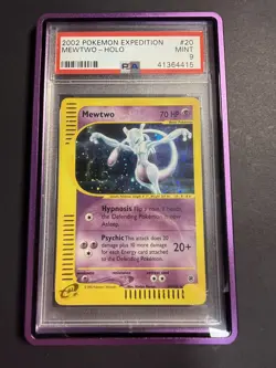Pokemon Mewtwo Expedition Holo Rare #20 PSA 9 Mint 🌀SWIRL🌀 - Image 1