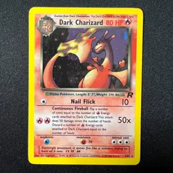 Pokemon TCG Dark Charizard Holo Vintage Rare Card 4/82 Team Rocket Series MP - Image 1