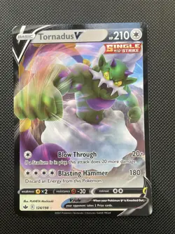 Pokemon Card Tornadus V 124/198 Chilling Reign Half Art Rare NM - Image 1