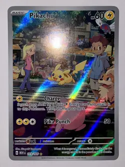 Pikachu 173/165 Pokemon 151 Scarlet & Violet Illustration Rare TCG Card - Image 1
