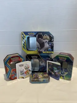 Lot Of Empty (7) Pokemon TCG Etbs, Tins, & Mini Tin - Image 1