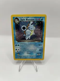 Pokemon TCG Dark Blastoise 3/82 English Team Rocket Holo SWIRL - NM - Image 1