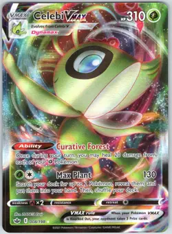 Celebi VMAX 008/198 Holo Rare VMAX Chilling Reign Pokemon NM - Image 1