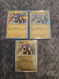 X3 Raikou 048/132 Mega Evolutions Holo Rare Pokemon TCG X3 (2 Holo, 1 Reverse) - Image 1