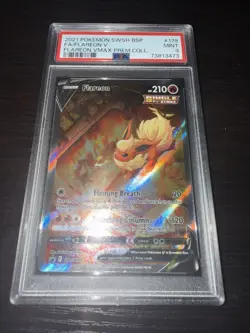 2021 PSA 9 FA Flareon V #170 Full Art Black Star Promo Pokemon TCG Premium Coll - Image 1