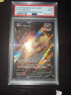 2021 PSA 9 FA Flareon V #170 Full Art Black Star Promo Pokemon TCG Premium Coll - Image 3