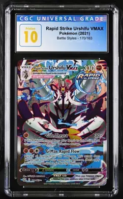 CGC 10 PRISTINE RAPID STRIKE URSHIFU VMAX 170 ALT ART POKEMON 2021 - Image 1