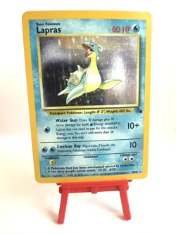 Lapras 10/62 Holo Rare Fossil Set Vintage WOTC Pokemon Card – LP - Image 1