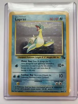 Lapras 10/62 Holo Rare Fossil Set Vintage WOTC Pokemon Card – LP - Image 3