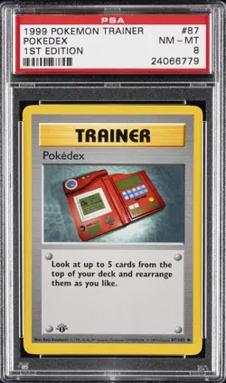 1999 POKEMON BASE SET 1ST EDITION #87 POKEDEX PSA 8 - Image 1