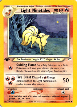Light Ninetales 50/105 Pokemon Neo Destiny 1st Edition Uncommon LP - Image 1