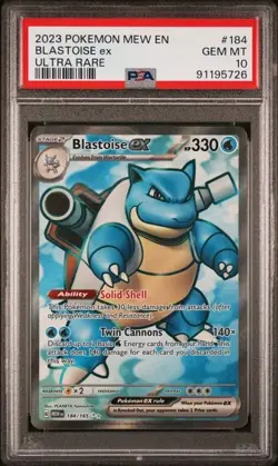 Blastoise ex 184/165 PSA 10 Pokemon SV: 151 Ultra Rare - Image 1