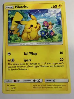 Pokemon Pikachu 14/30 Trainer Kit Pokemon English Non Holo 2017 - Image 1