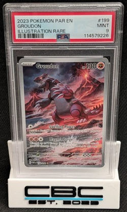 2023 Pokemon Paradox Rift Groudon #199 Illustration Rare PSA 9 - Image 1