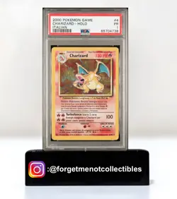 Rare 2000 Pokemon Game Italian Charizard base set Holo #4 PSA 1 POOR - Image 1
