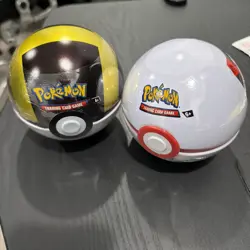 Pokemon Poke Ball Tin Pair: Ultra Ball & Premiere Ball ￼ Sealed - Image 1